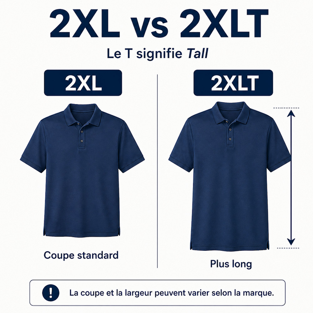 XL ou XLT : quelle taille Tall choisir pour un homme grand ?